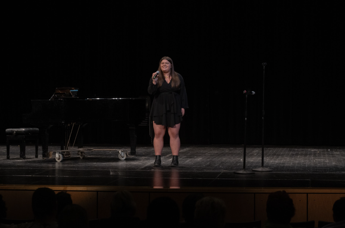 Lorenza Schweitzer (10) performs at the Tri-M concert. "I think it's really cool for the different music programs to perform together," Schweitzer said. 